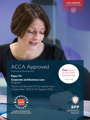 cover image of ACCA F4 Corporate and Business Law (English)